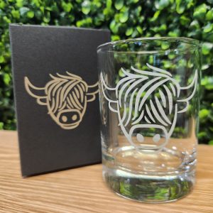 Highland Cow Small Dram Glass