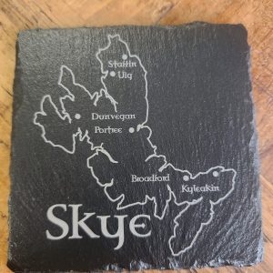 Laser Engraved Map of Skye Slate Coaster