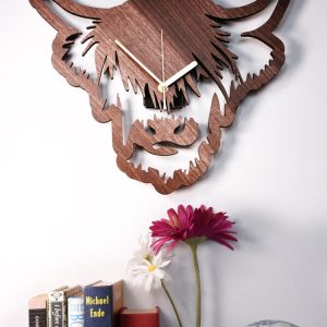 Highland cow wall clock