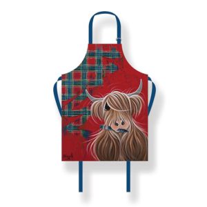 McMoo Highland Cow Tartan Paint Apron
