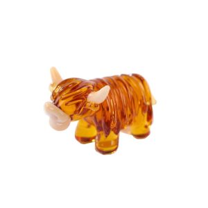 Miniature Highland Cow Glass Ornament