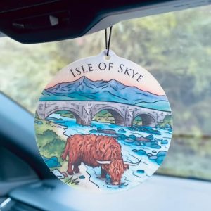 Highland cow Isle of Skye car air freshener
