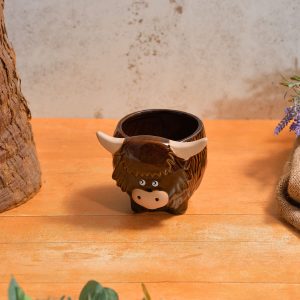 Highland Coo Novelty Shaped Planter